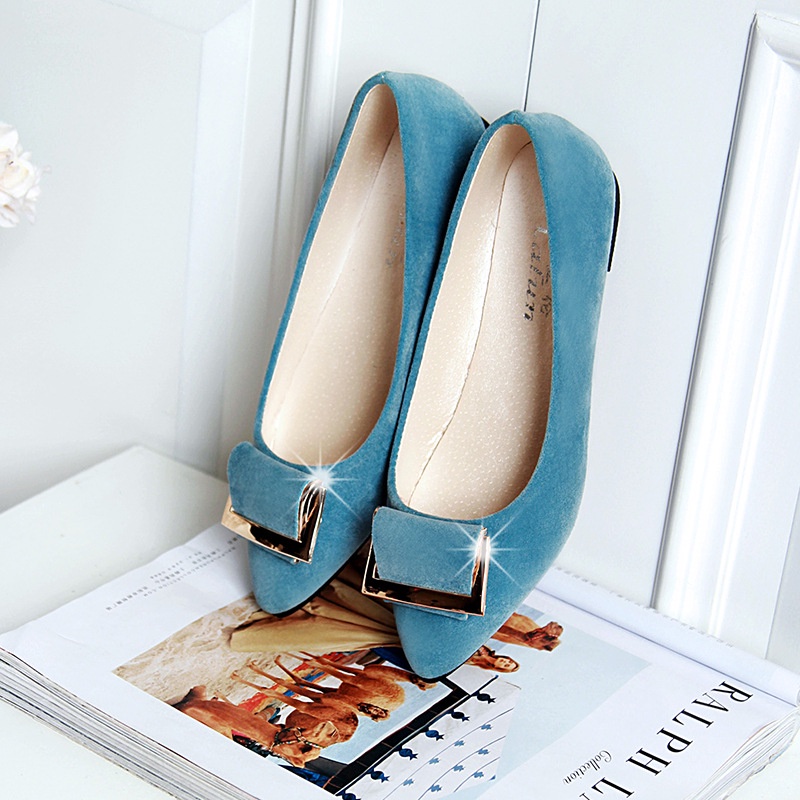 IELGY Giày búp bê  mũi nhọn thời trang Hàn Quốc cho nữ