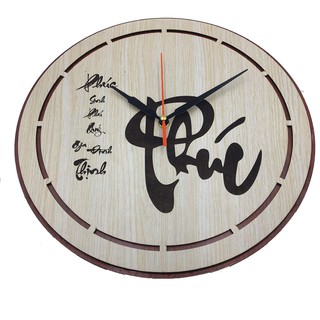 Đồng hồ treo tường chữ phúc - lộc - thọ ,.qùa tặng jonydecor.vn