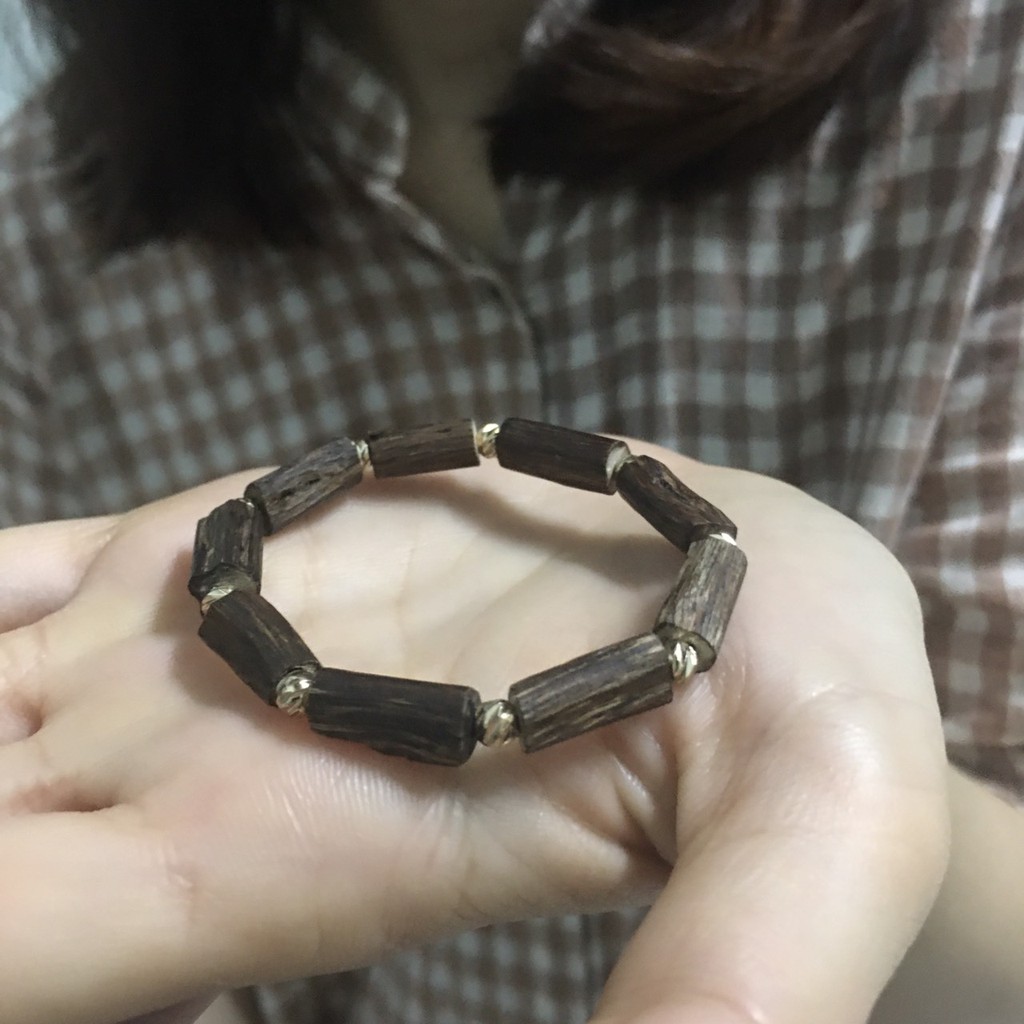 Vòng Tay Trầm Hương Nữ 📿 Sánh Tự Nhiên Phối Si cực đẹp 📿 Có Vòng Nhỏ cho Em Bé
