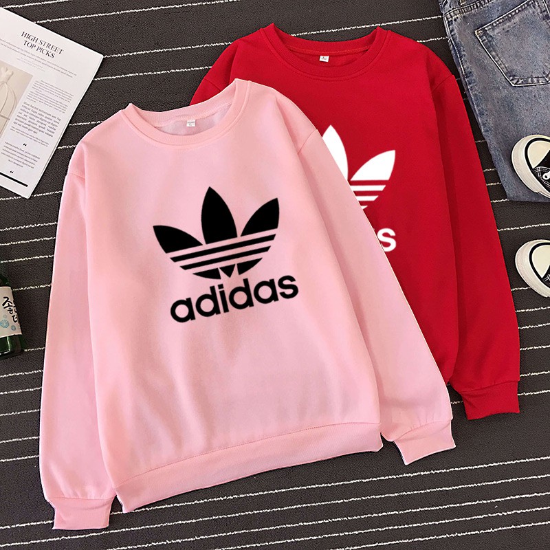 Áo thun tay dài dáng rộng in logo Adidas thời trang size M~3XL dành cho nam và nữ