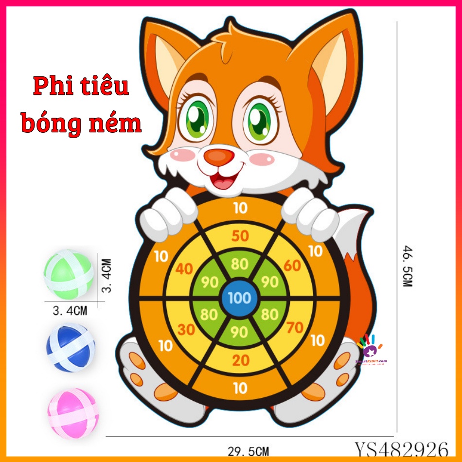 Đồ chơi Bảng phi tiêu bóng dính con vật siêu xinh