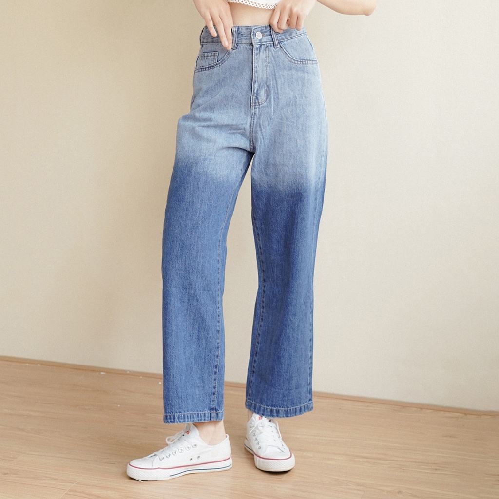 BLEUBIRD Quần denim giặt mài Washed Jeans