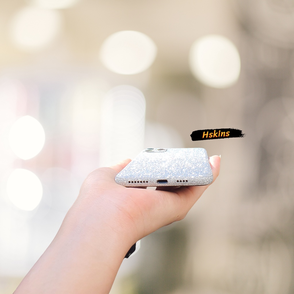 Miếng dán skin kim tuyến lấp lánh iPhone 12 Pro Max / 12 Pro / 12 / 12 Mini lưng full viền