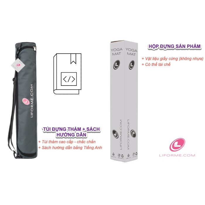 Thảm tập yoga định tuyến PU Liforme 4.2mm - Hồng