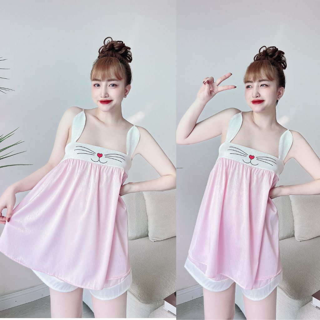 Đồ Ngủ Nữ BIGSIZE MIKY, Đồ Ngủ Sexy cao cấp mềm mại xinh xắn &lt; 70KG