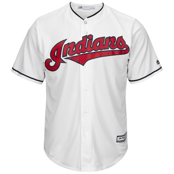 Áo Khoác Bóng Chày Thể Thao Giản Dị MLB Cleveland Indians Jersey Plus Size
