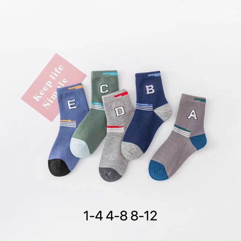 Set 5 đôi tất trẻ em mềm đẹp dày ấm có size từ 1 - 12 tuổi