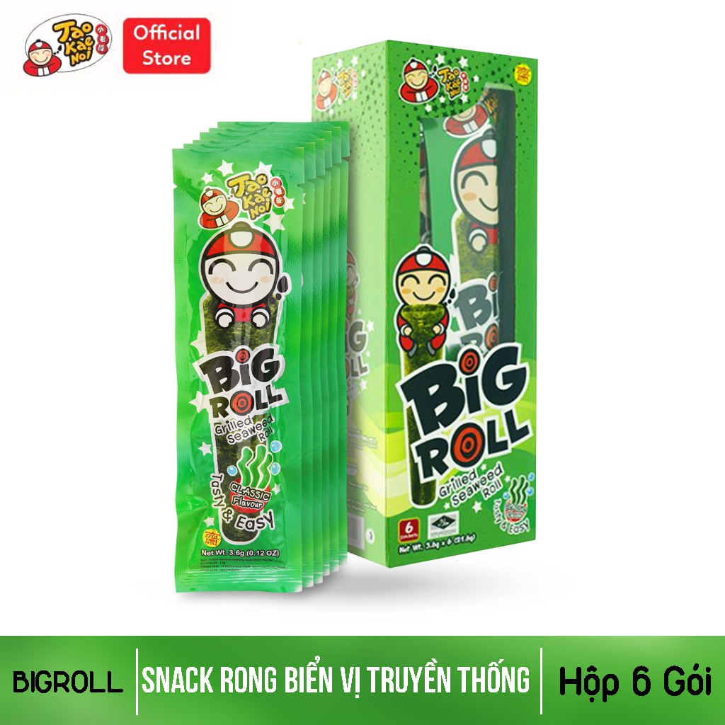 Snack Rong Biển Big Roll Taokaenoi - Hộp 6 gói
