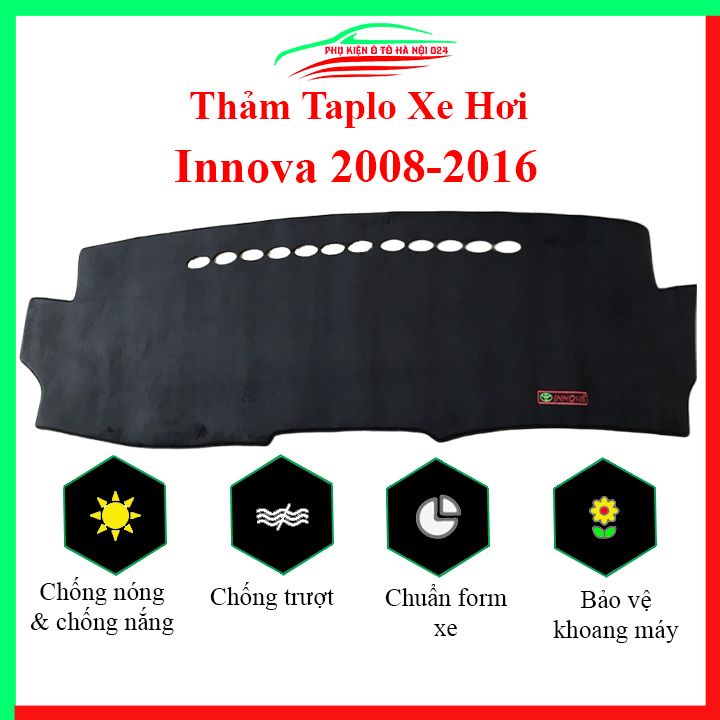 Thảm taplo xe ô tô Innova 2008-2016 chống nắng nóng làm mát xe mở rộng tầm nhìn