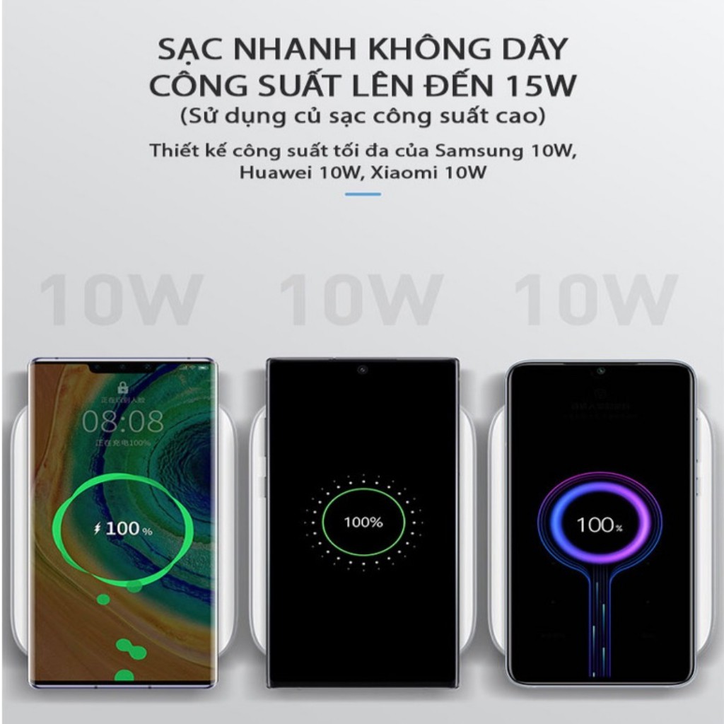 Đế sạc nhanh không dây tốt nhất 15W cao cấp