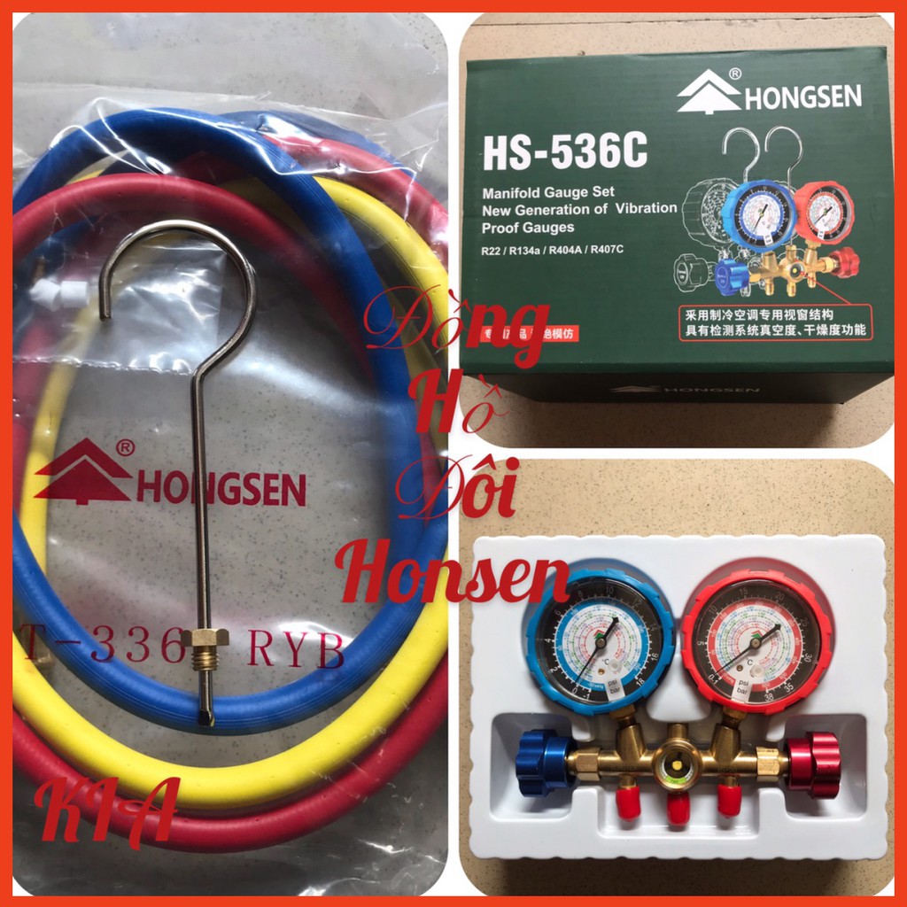ĐỒNG HỒ SẠC GAS ĐÔI HONGSEN HS 536C + 3 DÂY