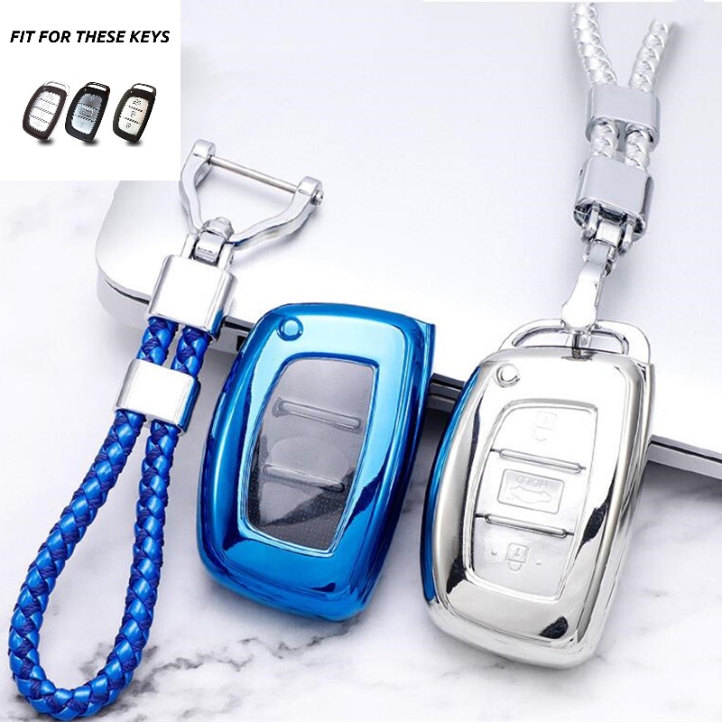 Bao Da Đựng Chìa Khóa Điều Khiển Từ Xa Cho Hyundai Tucson Creta ix25 i10 i30 i20 Verna Mistra Elantra 2015-2018