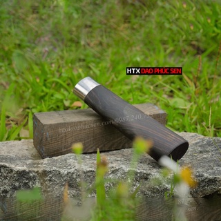 Cán dao bếp gỗ mun khâu inox - m1inox