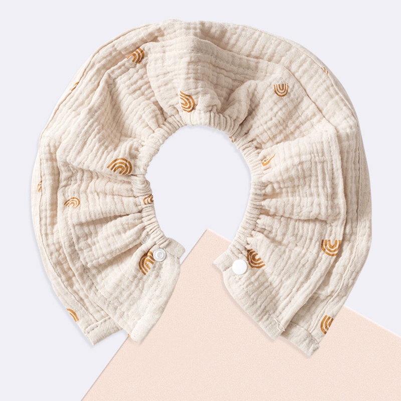 Yếm choàng cổ bằng vải gạc cotton mềm mại màu trơn trang trí cho bé sơ sinh