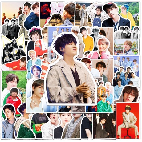 [50 Hình] Sticker nhóm BTS dán trang trí laptop, mũ nón bảo hiểm, vali, xe tay ga, ván trượt - DB.139