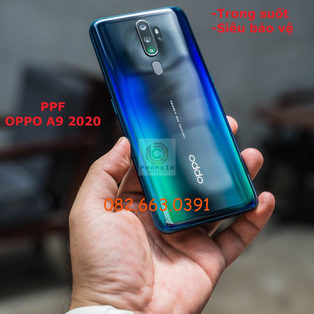 Dán PPF bóng, nhám cho Oppo A9 2020 màn hình, mặt lưng, full lưng viền siêu bảo vệ