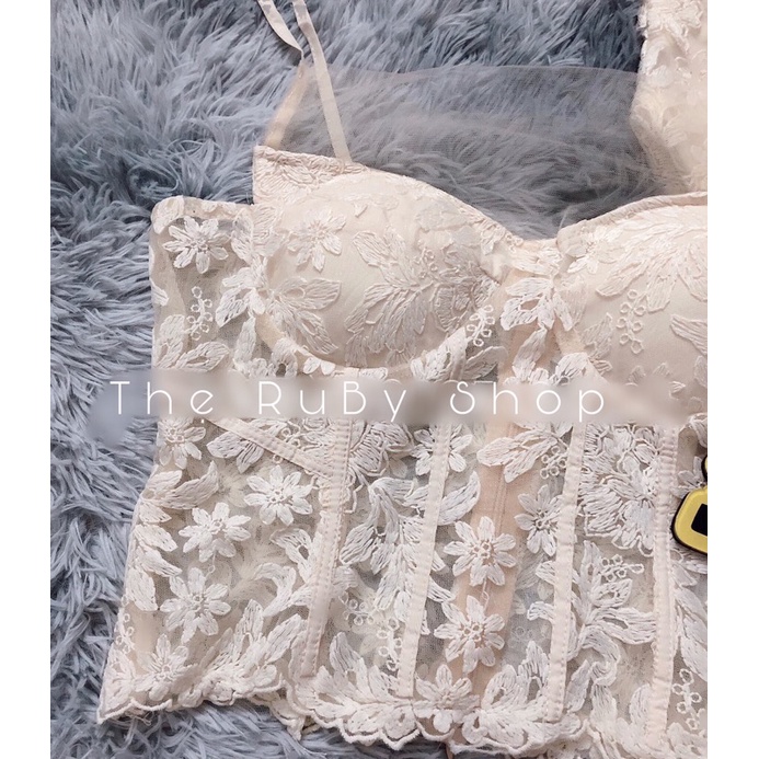 Sét ren 2 dây kèm quần suông