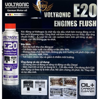 Dung dịch súc rửa động cơ VOLTRONIC E20 ENGINE FLUSH 1000ml - chiếc lẻ