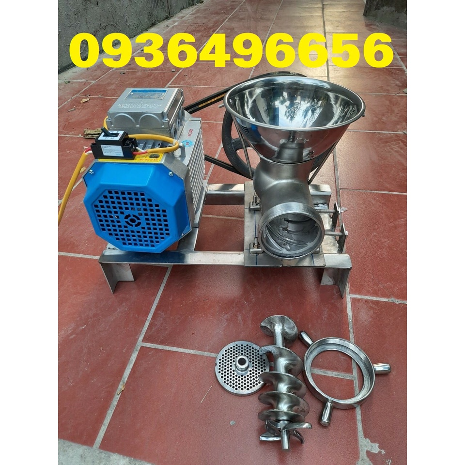 Máy đùn thịt,Máy xay xương,xay xôi  làm bánh dày chất liệu inox cối 22 Inox 100% lắp mô tơ 3kw dây đồng