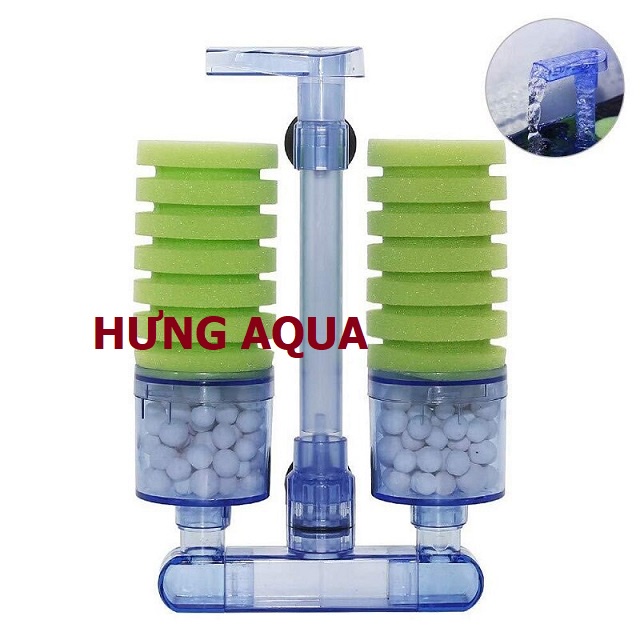 LỌC bio đôi XY-2882 cho bể cá, hồ thủy sinh kèm vật liệu lọc (2 bầu lọc)
