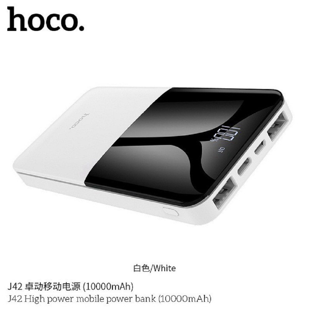 Sạc Dự Phòng ✔FREESHIP✔ Pin Sạc Dự Phòng Hoco J42 High Power 10000mAh 2 Cổng Sạc In/Out - BH 12 Tháng - bb.case99