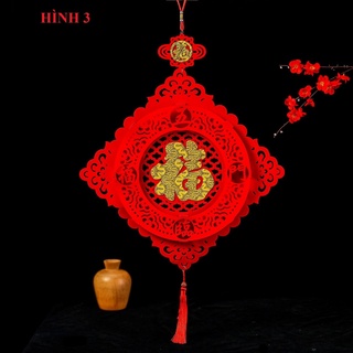 [Trang trí tết] Liễn chữ Phúc nhung đỏ 3D treo cửa