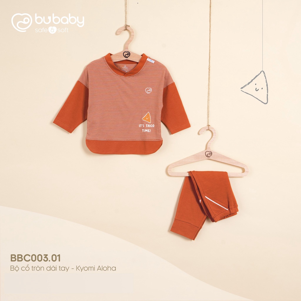 Bộ quần áo dài tay 5 màu Bamboo Cotton Bu, Bubaby Kyomi Aloha BBC003.01 cho bé 6m - 4Y