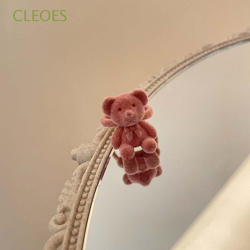 Cleoees Nhẫn Đeo Ngón Tay Hình Nơ/Gấu Vải Nhung Ba Chiều Cá Tính Tối Giản Phong Cách Hàn Quốc