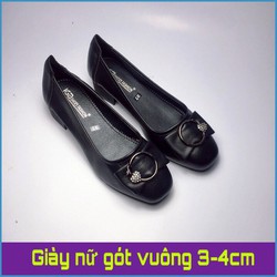 Giày nữ đế vuông 3-4 cm