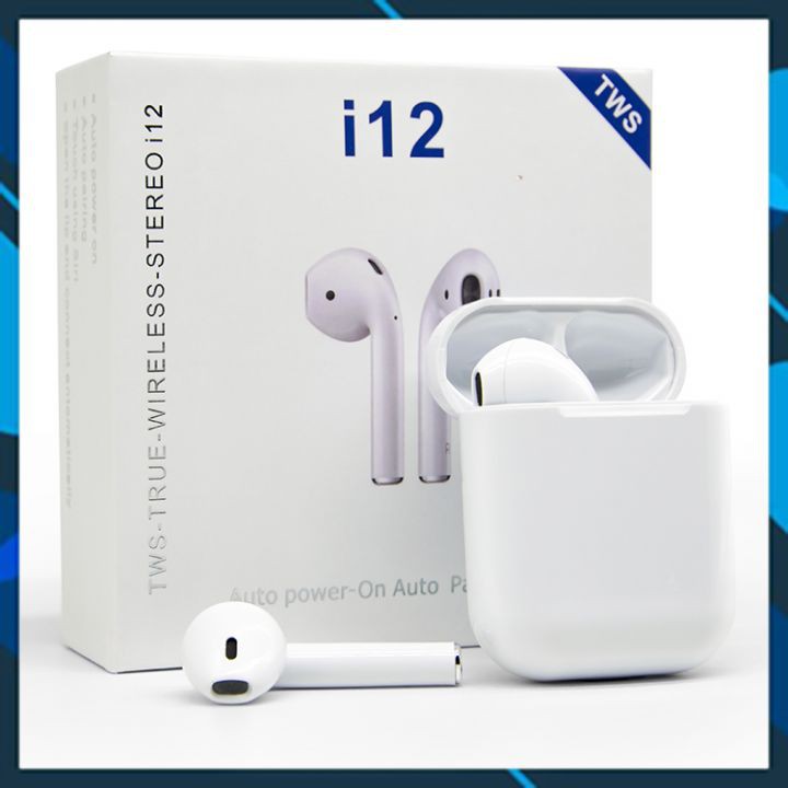 Tai nghe Bluetooth i12 TWS 5.0 tai nghe i12 không dây cảm ứng vân tay-âm thanh chuẩn HIFI dùng cho IOS Android