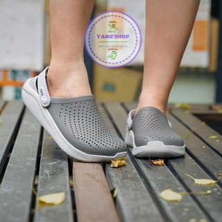 Dép Sục Nam Nữ Cross Literide Dép Bít Đầu Mềm Nhẹ Chống Trơn Trượt Màu Xám Đế Xám Sạch Sẽ Lịch Sự Siêu Hot