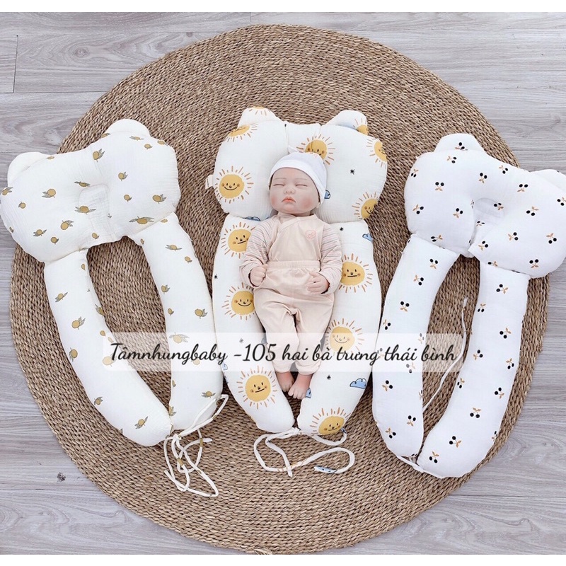 Gối đa năng vỏ đỗ Muslin cho bé