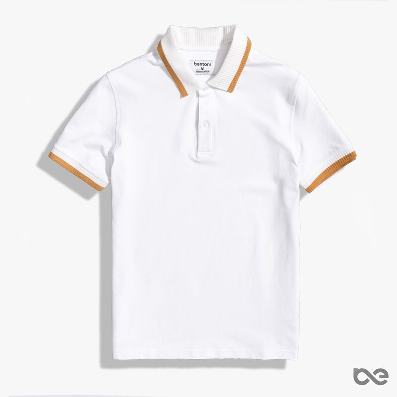 Áo ngắn tay có cổ Bentoni - Gentle Polo 2.0 AOTRBEN166 (Trắng viền vàng)