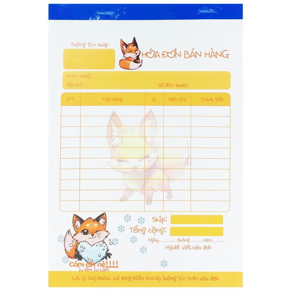 HOÁ ĐƠN 1 LIÊN HÌNH