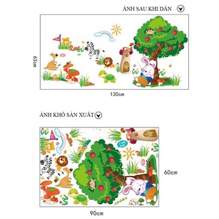 Decal Dán Tường Rùa Và Thỏ