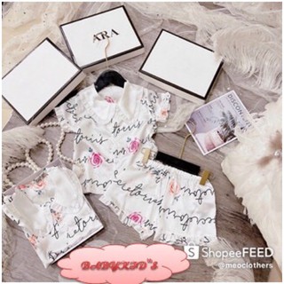 Bộ ngủ lụa-Bộ đồ pijama vải lụa satin đẹp ngắn tay dành cho bé trai, bé gái