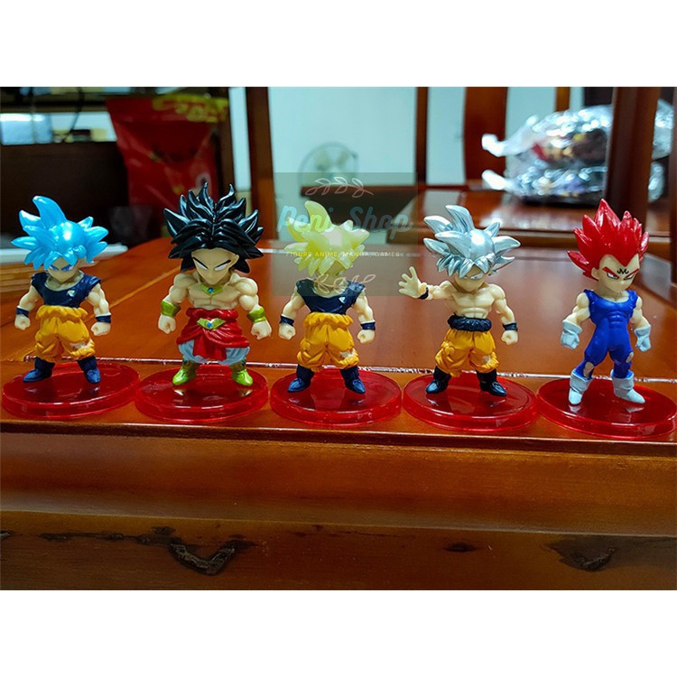 Bộ 21 Mô Hình Dragon Ball Chibi Nhân Vật Goku Gogeta Vegeta Broly Cell Frieza Buu Ver.2 7cm - 7 Viên Ngọc Rồng