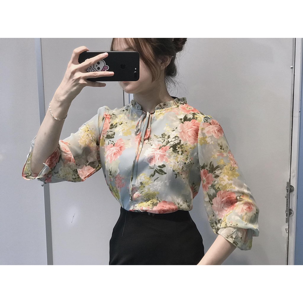 Áo Sơ Mi Voan Dài Tay -IQ MODA_ROME FASHION