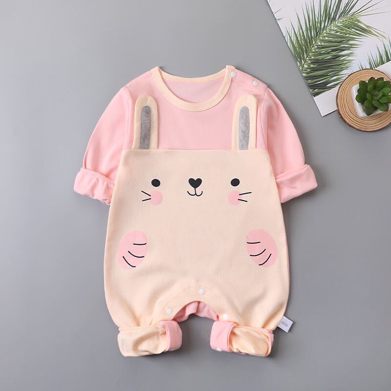 (jean baby kho sỉ) body dài tay hình thú dễ thương cho bé trai bé gái