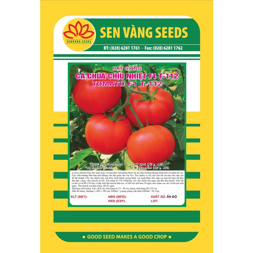 Hạt giống Cà Chua Chịu Nhiệt F1 T-112 (0.1g) | Sen Vàng | VTNN Cần Thơ