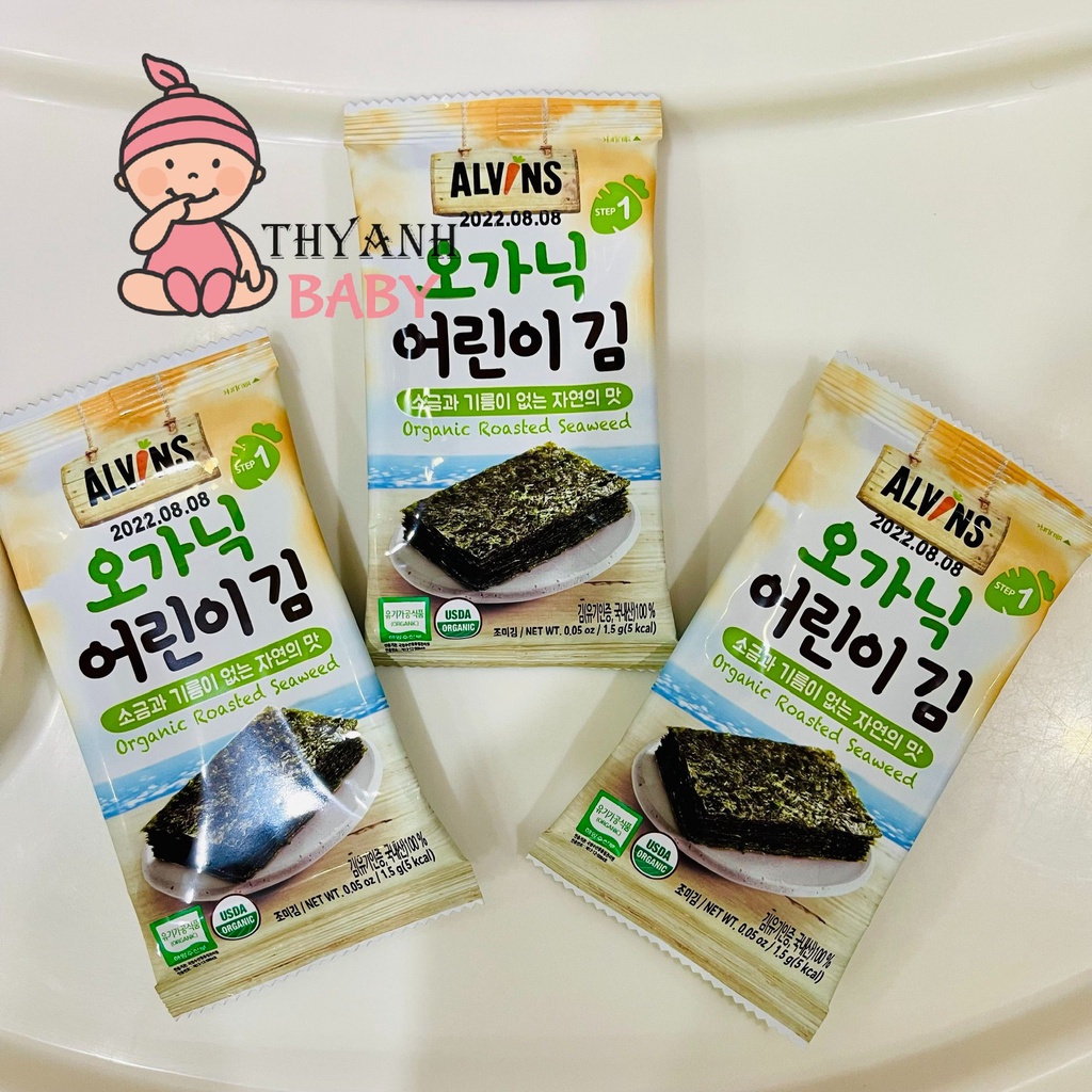 Rong biển hữu cơ tách muối Hàn Quốc lẻ 1 gói