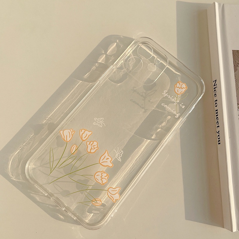 Ốp Điện Thoại TPU Trong Suốt Họa Tiết Hoa Và Bướm Cho iphone 13 pro max / iphone 11 promax / iphone 14