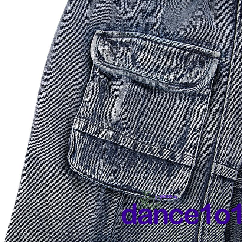 ★Mu☽Quần Jean Dài Lưng Cao Ống Suông Cá Tính Cho Nữ