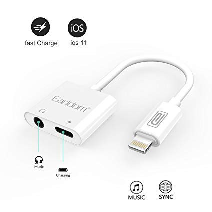 Cáp chuyển đổi tai nghe iPhone 5/6/7/8/X và iPad sang 1 chân Lightning và 1 Jack 3.5mm kèm chân sạc