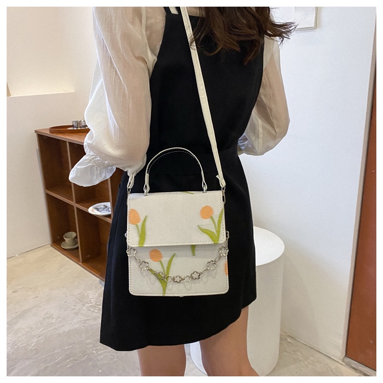 Túi xách JASMIN NOIR đeo chéo vải canvas phối dây xích thời trang cho nữ