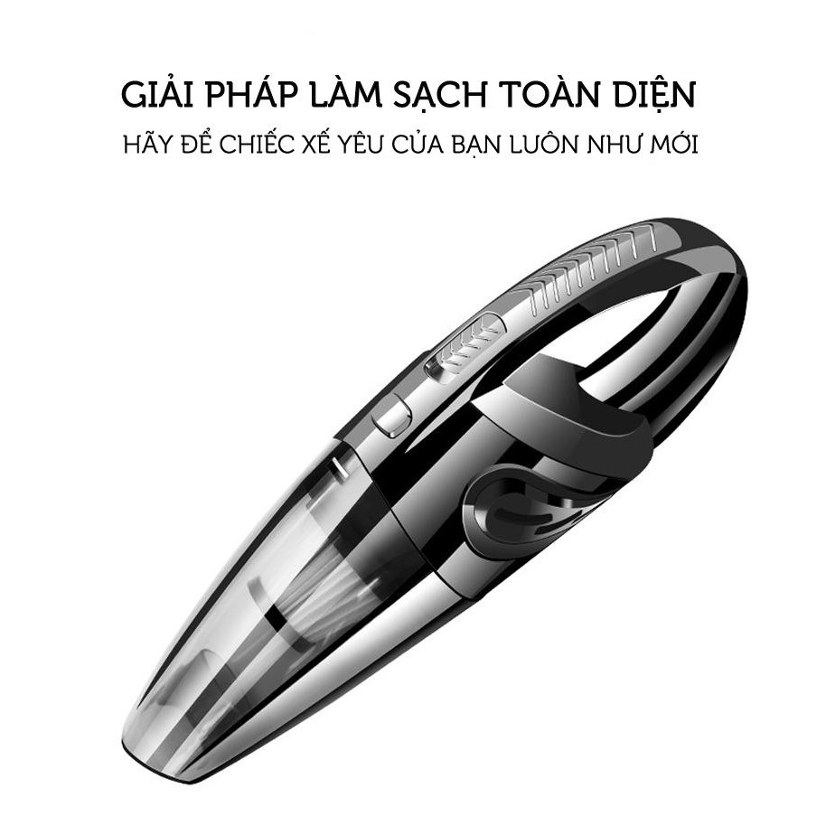 Máy hút bụi ô tô cầm tay Không Dây Cao Cấp Sạc Pin công suất 120W