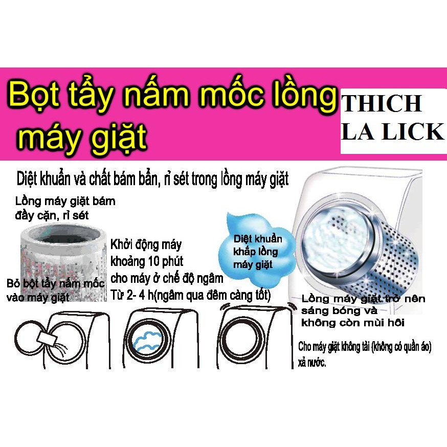 Bột Tẩy Lồng Máy Giặt Vệ Sinh Máy Giặt Hàn Quốc Gói 450g Tẩy Rửa Cực Mạnh