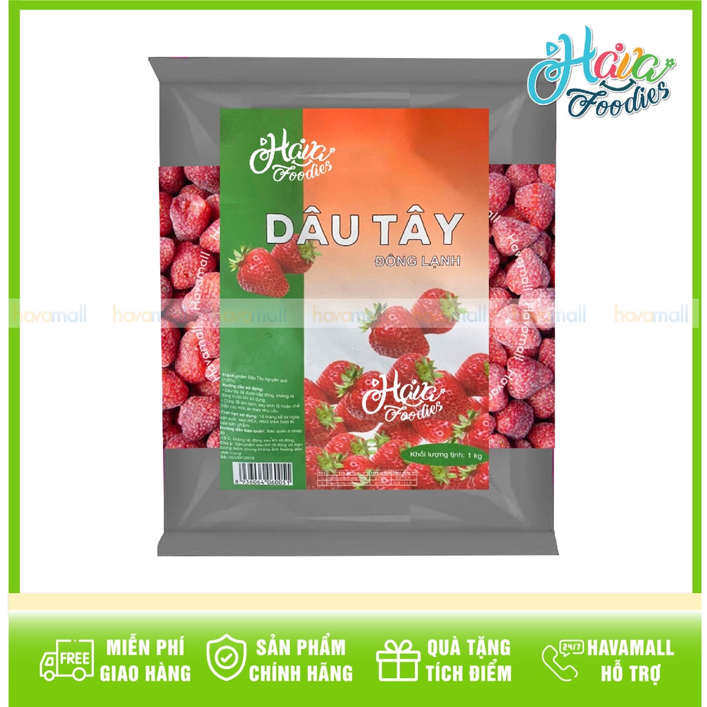 CHỈ GIAO HCM - KÈM THÙNG GIỮ NHIỆT Trái Dâu Tây Đông Lạnh V-Safefood 1kg