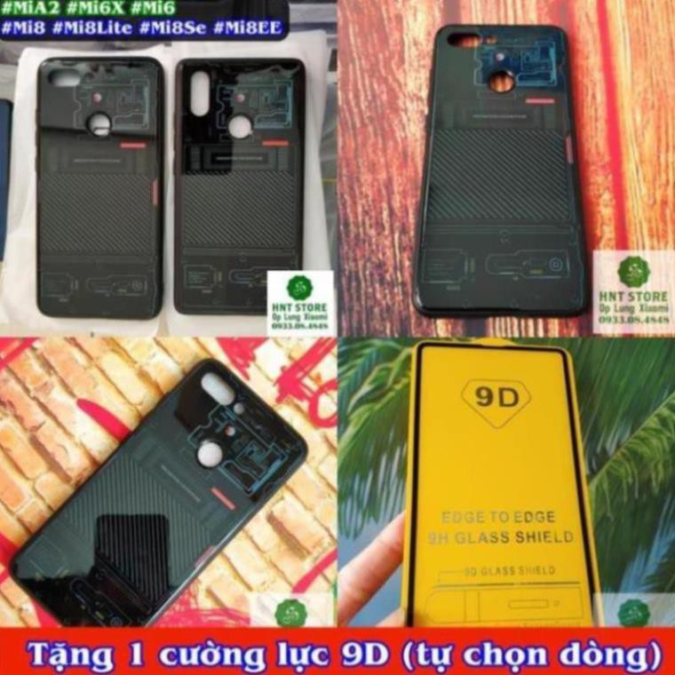 ỐP LƯNG XIAOMI MI 8 - MI 8 SE - MI 8 LITE - MI 8 EE - ỐP KÍNH CHỐNG TRẦY HÌNH LINH KIỆN