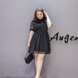 Đầm béo tay voan dáng xòe cho người béo mập